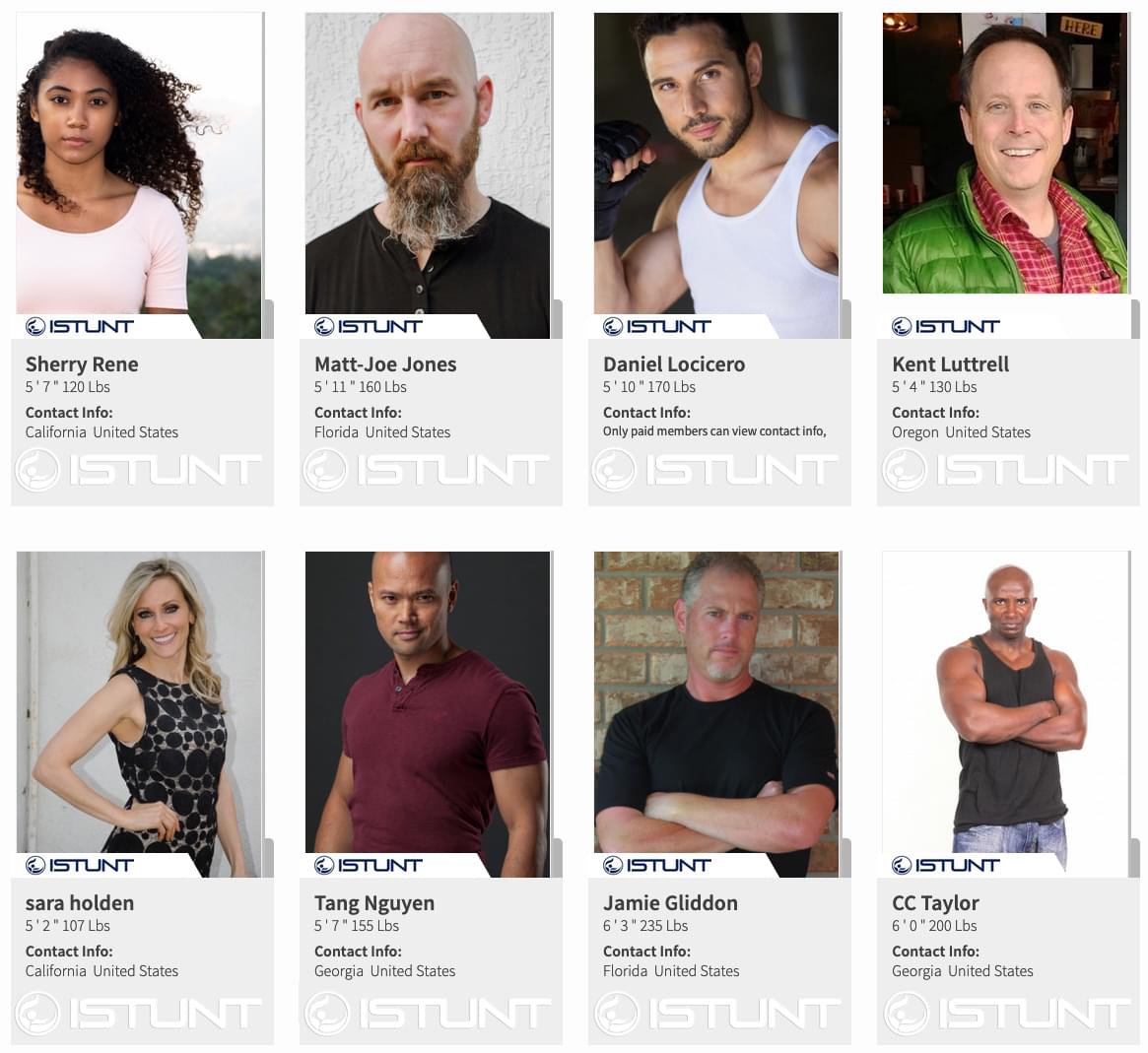 United States Stuntmen & Stuntwoman, Sherry Rene, Matt-Joe Jones, Daniel Locicero, Kent Luttrell, Sara Holden, Tang Nguyen, Jamie Gliddon, CC Taylor